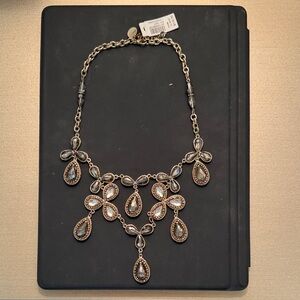 White House Black Market Gold and Silver Teardrop Necklace
